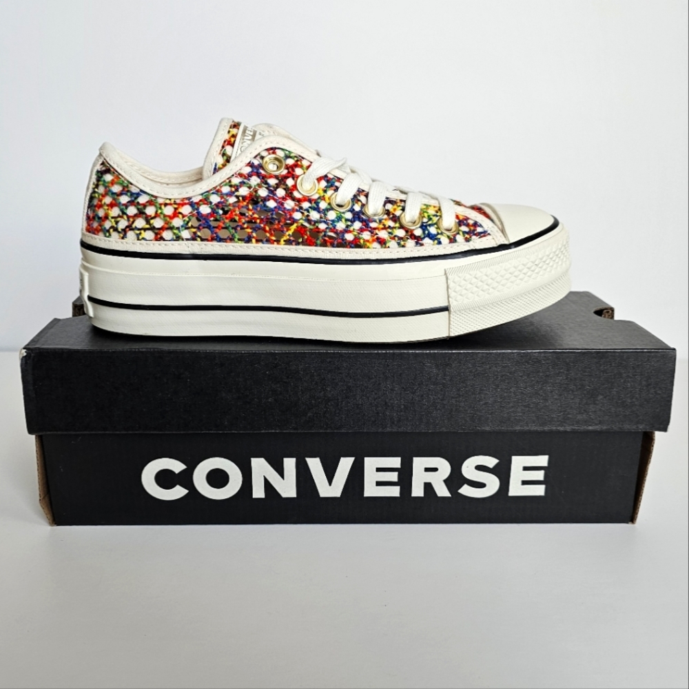 Converse All Stars Chuck Taylor crocket multi color Platform Low Top Siz…